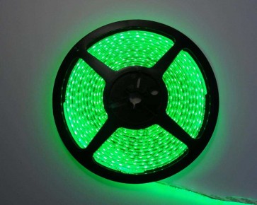 5m LED slinga, 9.6W/m, grön, IP65, 120xLED/m, tänd