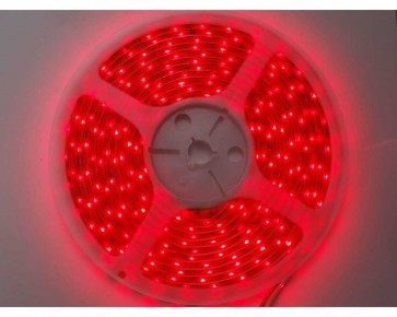 5m LED slinga, 4.8W/m, röd, IP65, 60xLED/m tänd