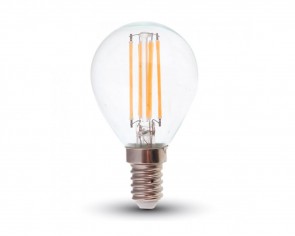 Dimbar LED Retro lampa E14, 4W, 400 Lumen, filament, P45