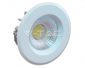 VTAC 10W LED COB Downlight, 220V, varmvit 2700K, 730 lumen, IP20