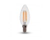LED Retro lampa E14, 4W, 400 Lumen, filament, kronljus räfflad